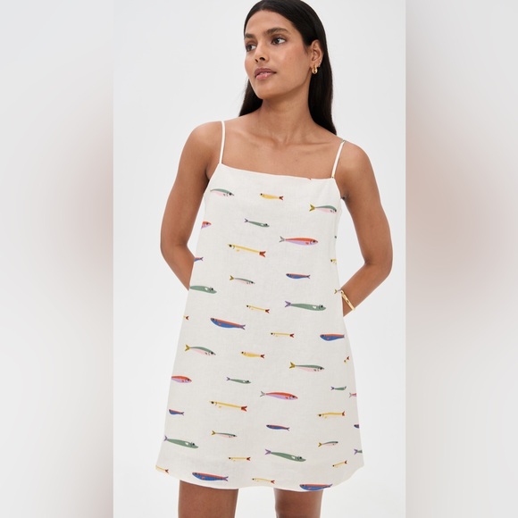 STAUD Dresses & Skirts - Staud Laura Linen Pop Sardine Minidress